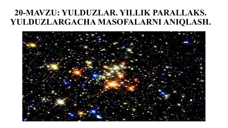 "Yulduzlar va Masofalarni Oʻlchash"