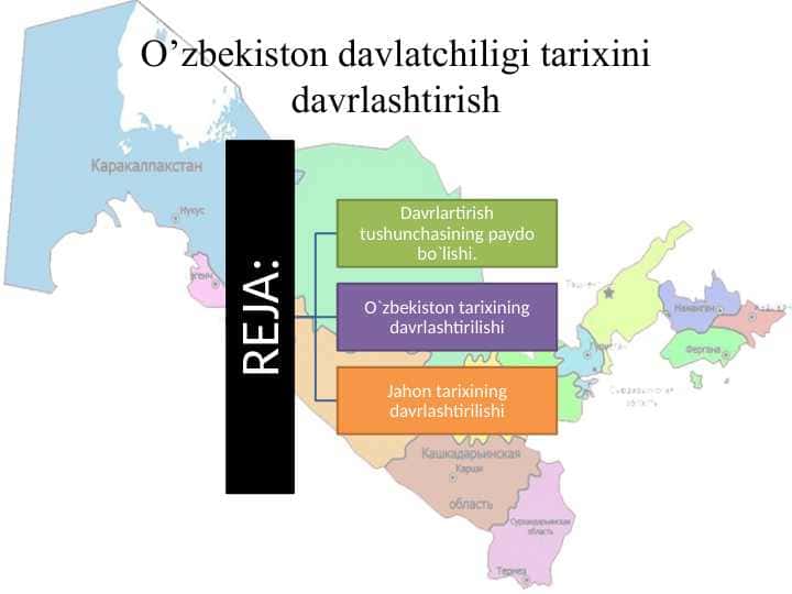 O’zbekiston davlatchiligi tarixini davrlashtirish