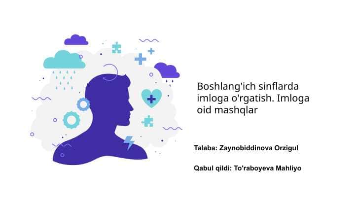 Boshlang'ich sinflarda imloga o'rgatish. Imloga oid mashqlar