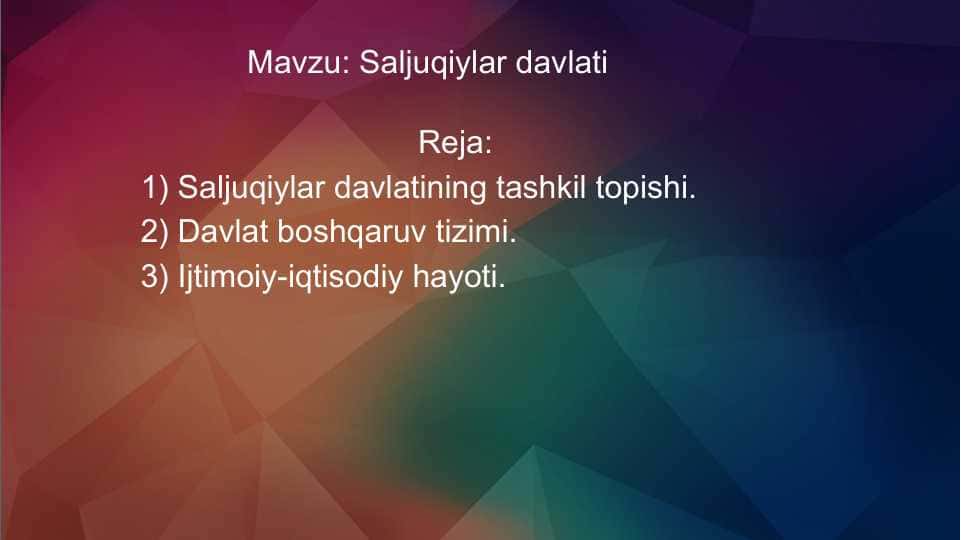 Saljuqiylar davlati haqida