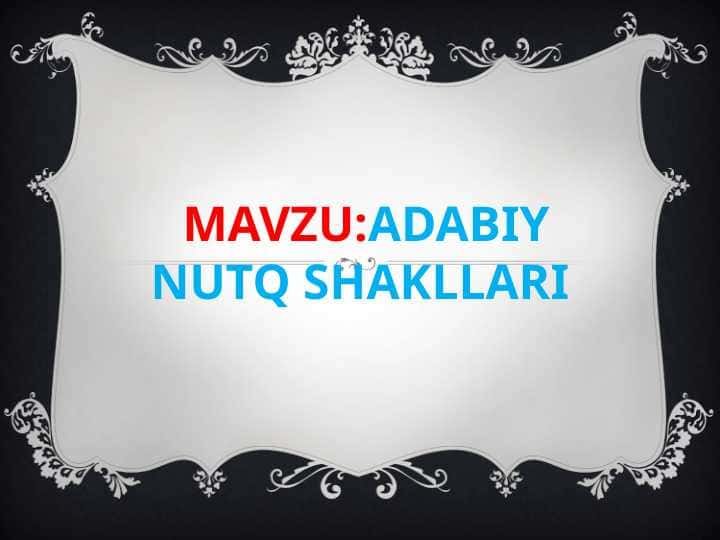 Adabiy nutq shakllari