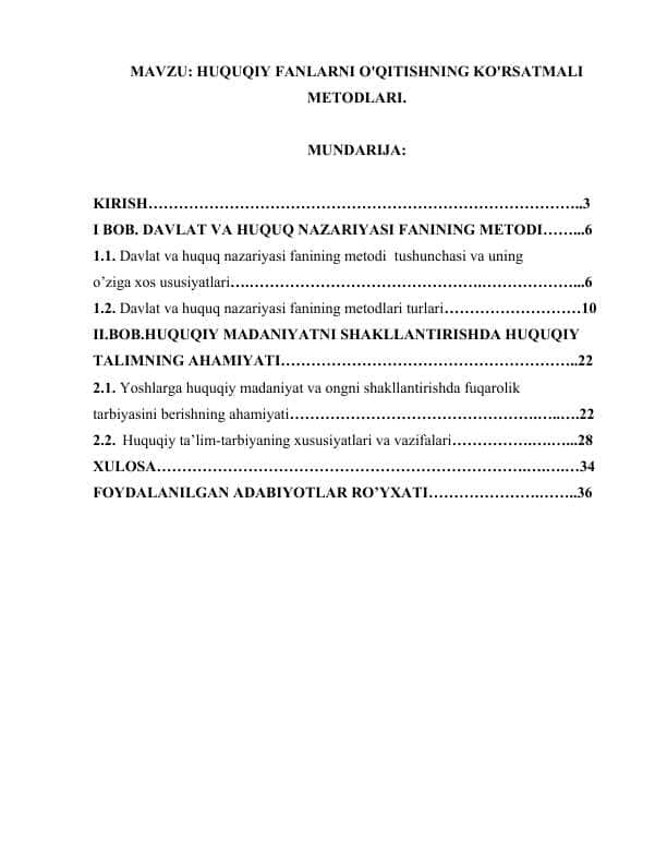 HUQUQIY FANLARNI O'QITISHNING KO'RSATMALI METODLARI..docx