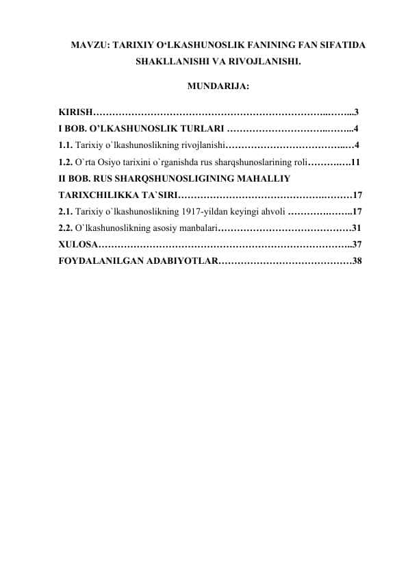 O‘LKASHUNOSLIK FANINING FAN SIFATIDA SHAKLLANISHI VA RIVOJLANISHI..docx