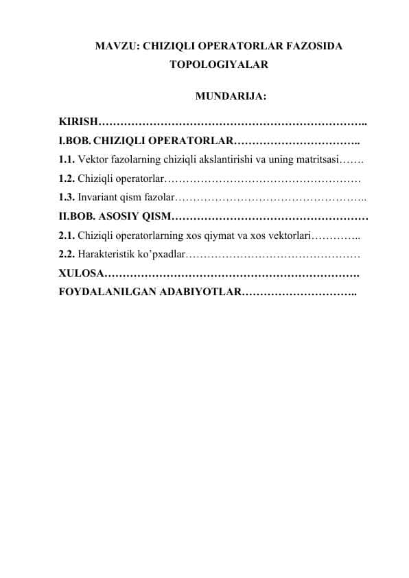 CHIZIQLI OPERATORLAR FAZOSIDA TOPOLOGIYALAR.docx