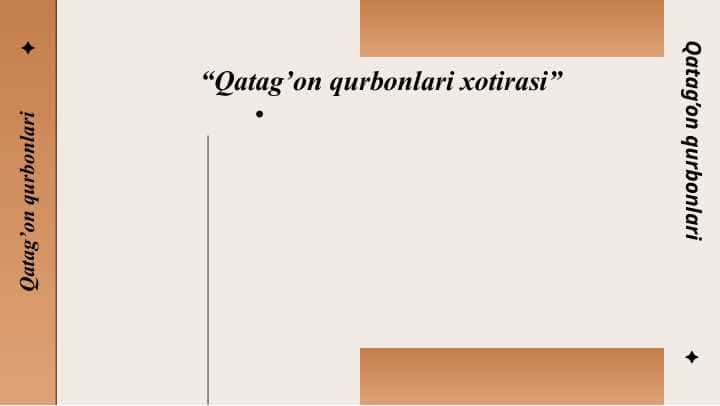 “Qatag’on qurbonlari xotirasi”