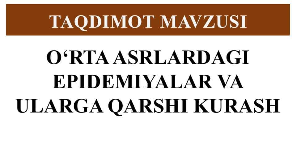 O'rta asrlardagi epidemiyaga qarshi kurash