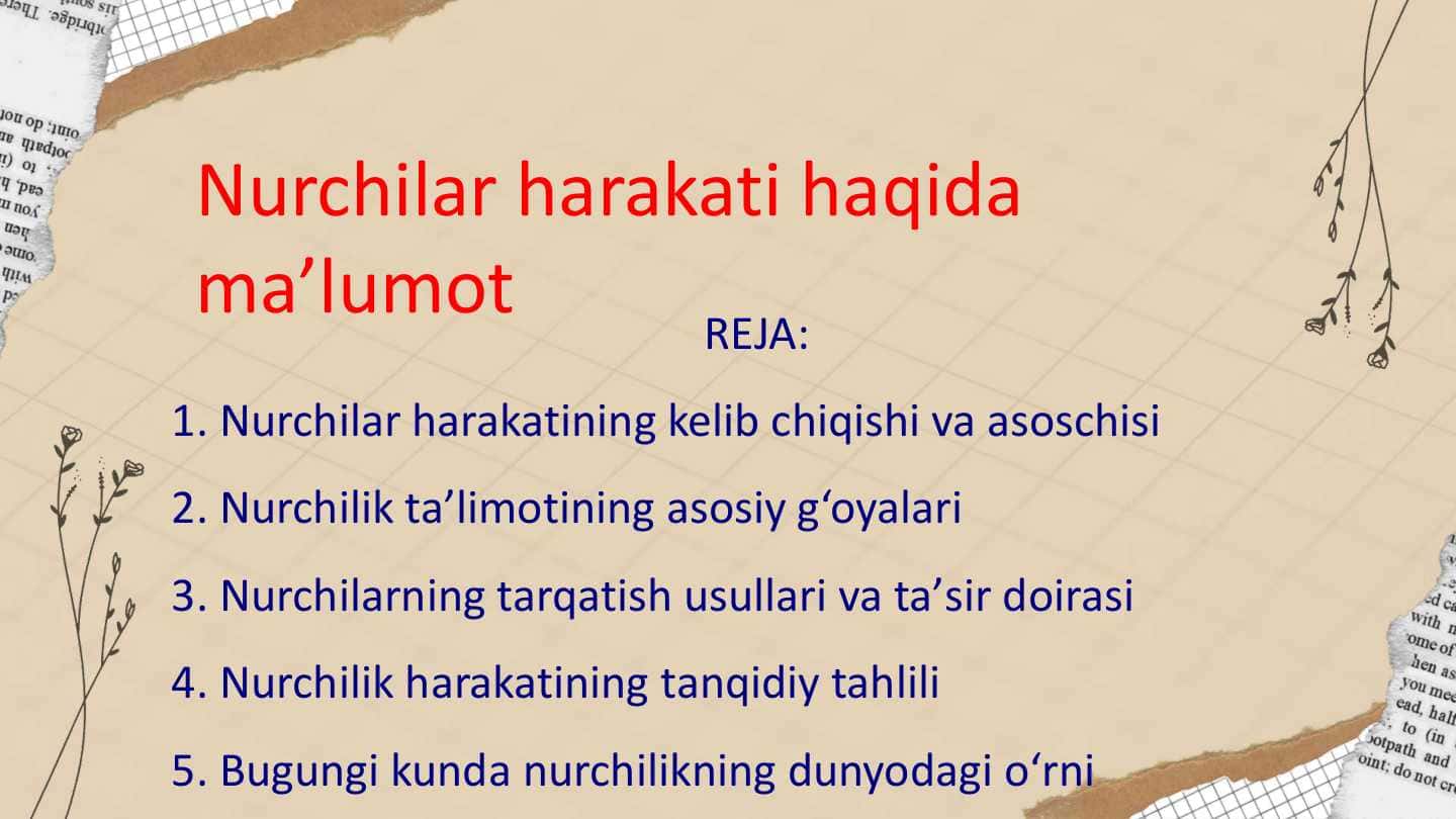 Nurchilar harakati haqida maʼlumot