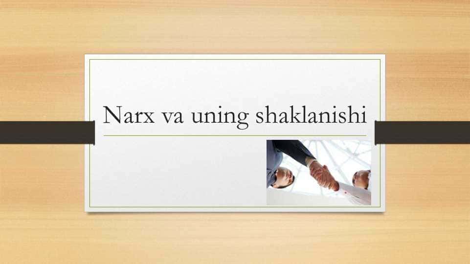 Narx va uning shakllanishi