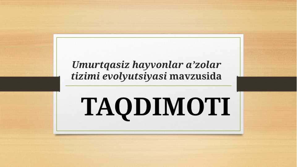 Umurtqasiz hayvonlar azolar tizimi SLAYD.pptx