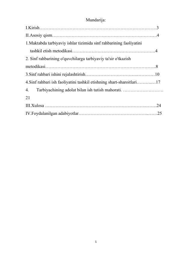 Boshlang’ich ta’lim tarbiyaviy ishlar tizimida sinf rahbarining foliyatiga pedogogik mahoratning ahamiyati.