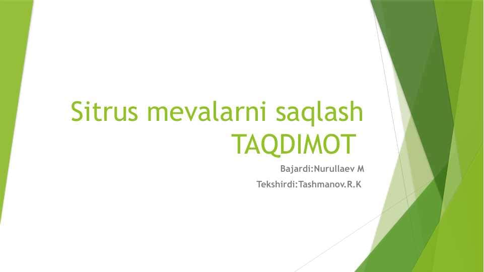 Sitrus mevalarni saqlash