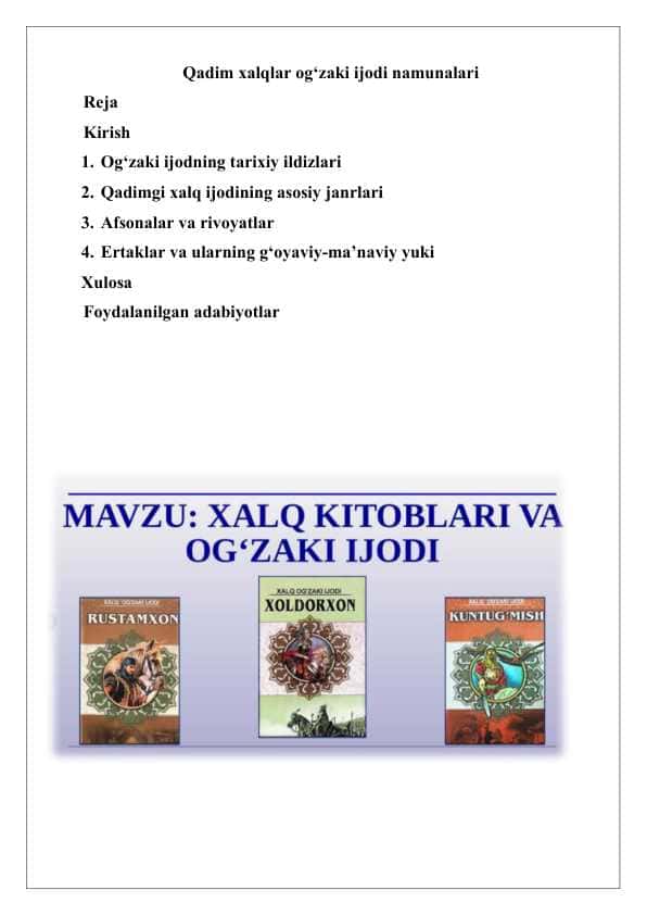Qadim xalqlar og‘zaki ijodi namunalari 25