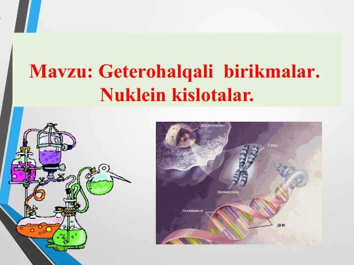 Geterohalqali birikmalar. Nuklein kislotalar