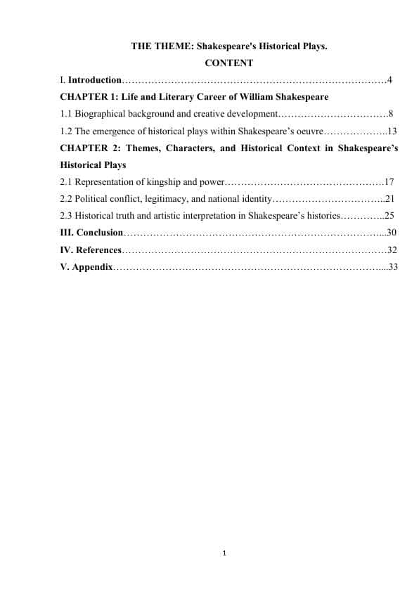 Shakespeare's Historical Plays.