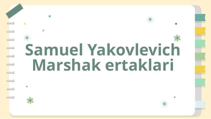 Samuel Yakovlevich Marshak ertaklari