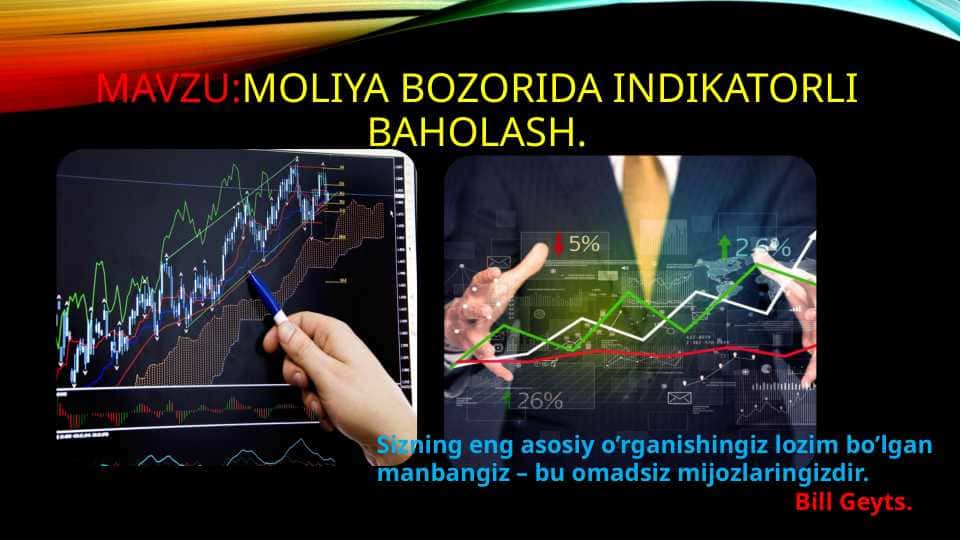 Moliya bozorida indIkatorli baholash.