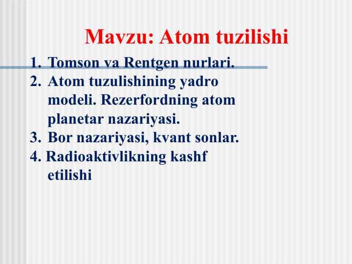 Atom tuzilishi