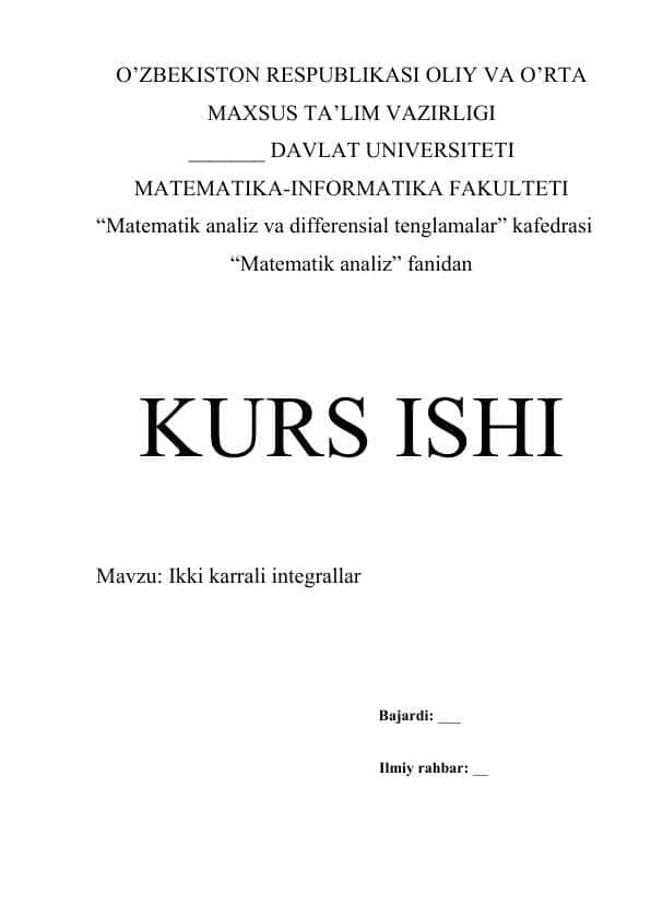 Ikki karrali integrallar
