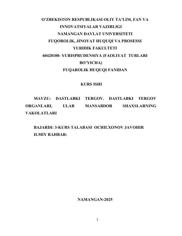 dastlabki tergov