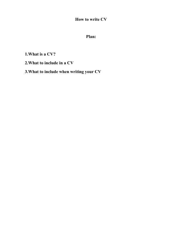 How to write CV