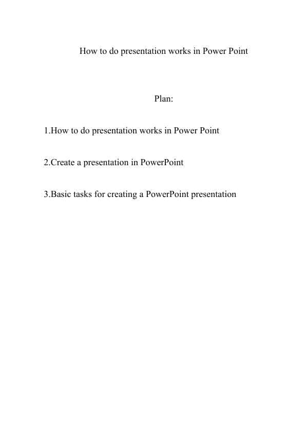 How to do presentation works in Power Point