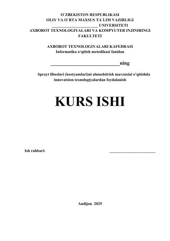 Scratch dasturi. kurs ishi