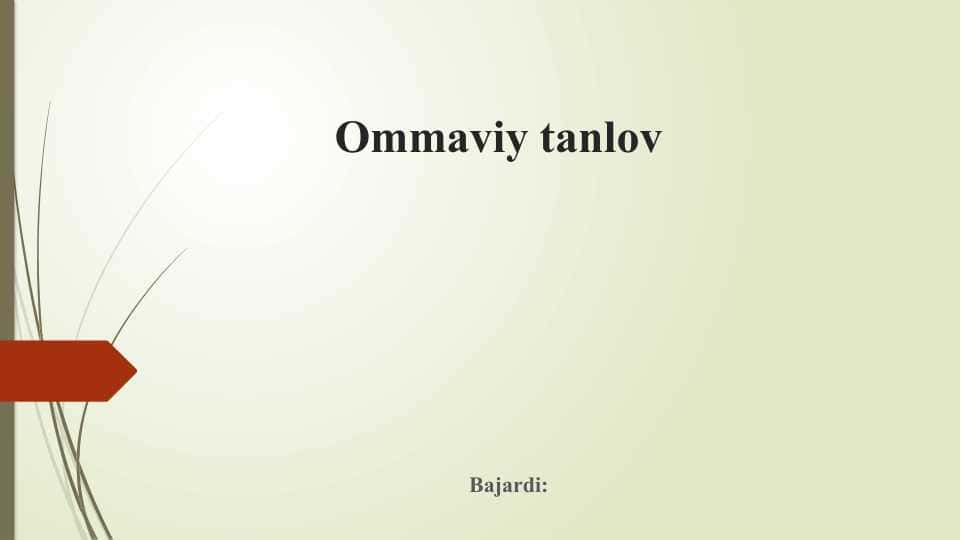 Ommaviy tanlov