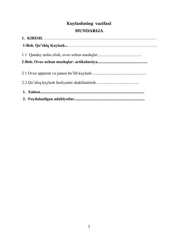 Kuylashning vazifasi