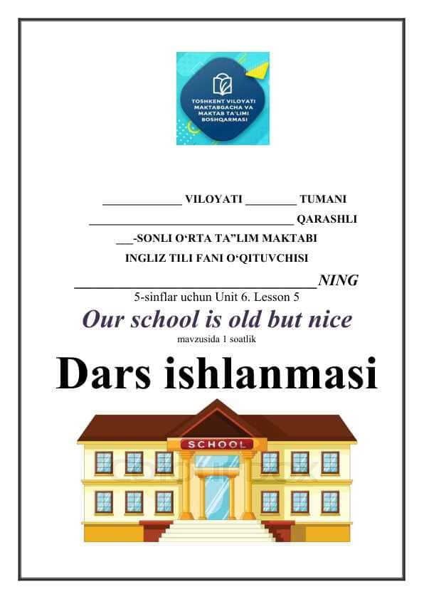 5-sinflar uchun ingliz tili fanidan dars ishlanma