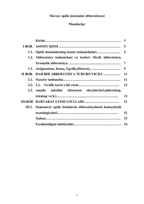 optik sistemalar abberatsiyasi