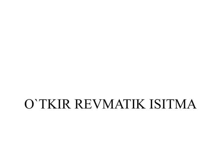 O`TKIR REVMATIK ISITMA
