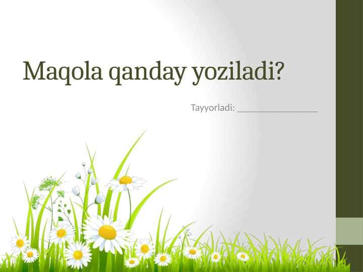 Maqola qanday yoziladi?