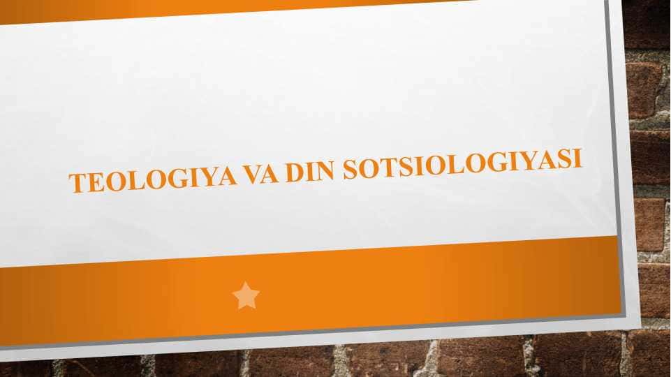 Teologiya va din sotsiologiyasi
