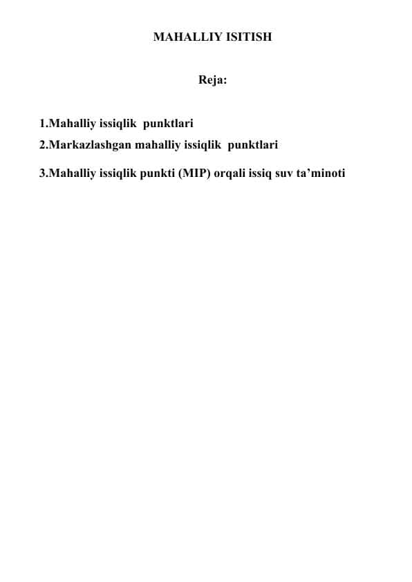 MAHALLIY ISITISH