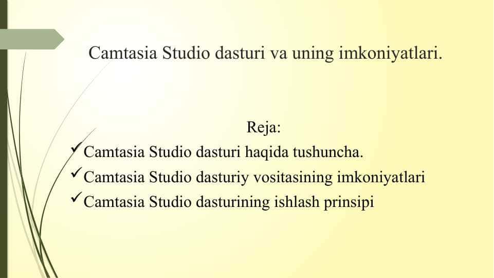Camtasia Studio dasturi va uning imkoniyatlari