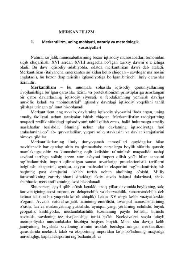 MERKANTILIZM