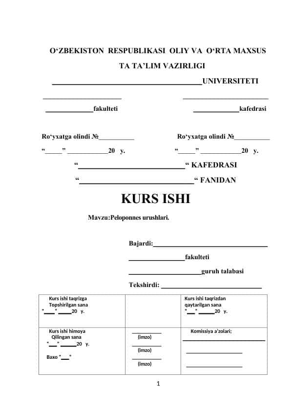 Peloponnes urushlari haqida.