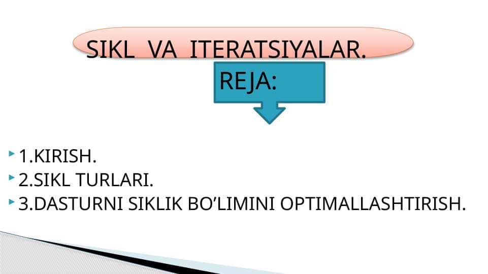 SIKL VA ITERATSIYALAR