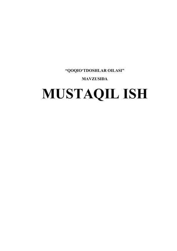 QOQIOʻTDOSHLAR OILASI