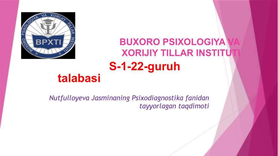 Psixodiagnostika fani