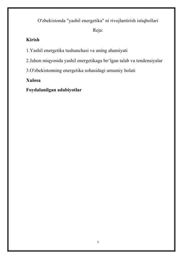 O'zbekistonda yashil energetika ni rivojlantirish istiqbollari m.docx