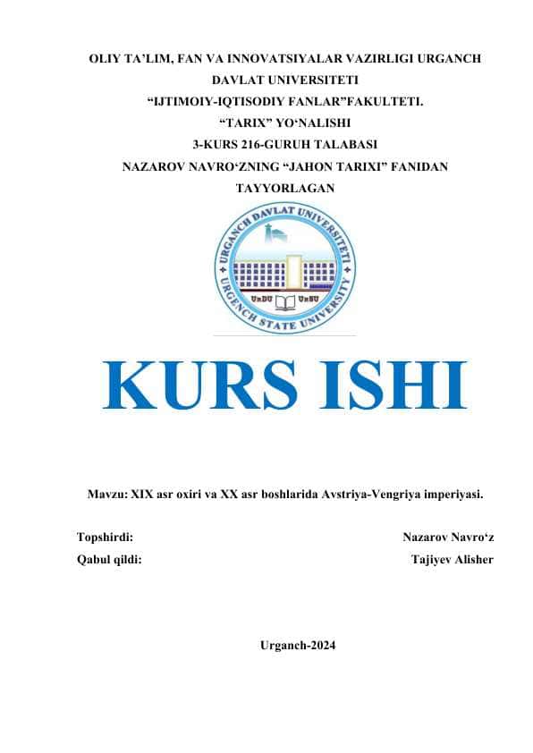 XIX asr oxiri va XX asr boshlarida Avstriya Vengriya imperiyasi.