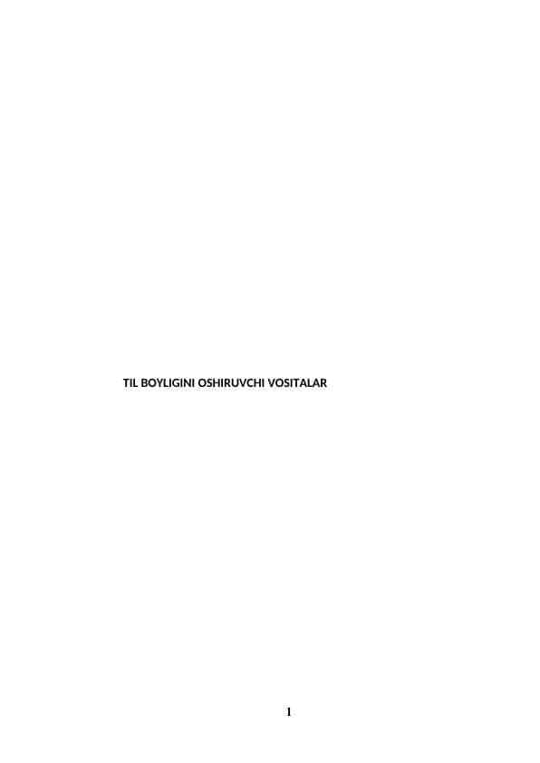 TIL BOYLIGINI OSHIRUVCHI VOSITALAR