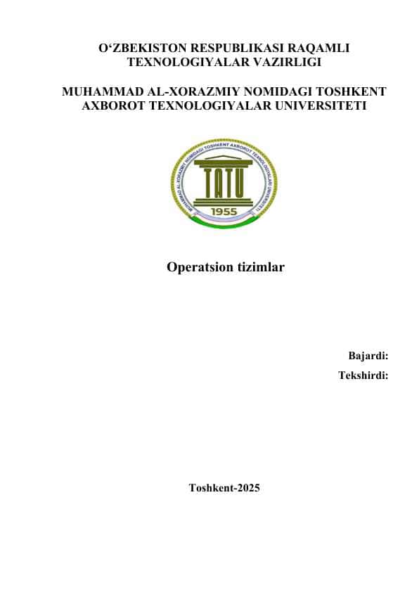 Operatsion tizimlarning jarayonni rejalashtirish algoritmlari