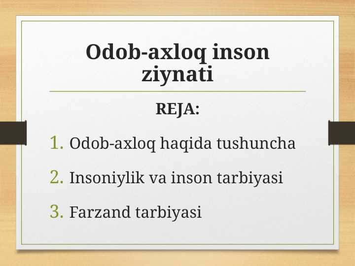 Odob-axloq inson ziynati