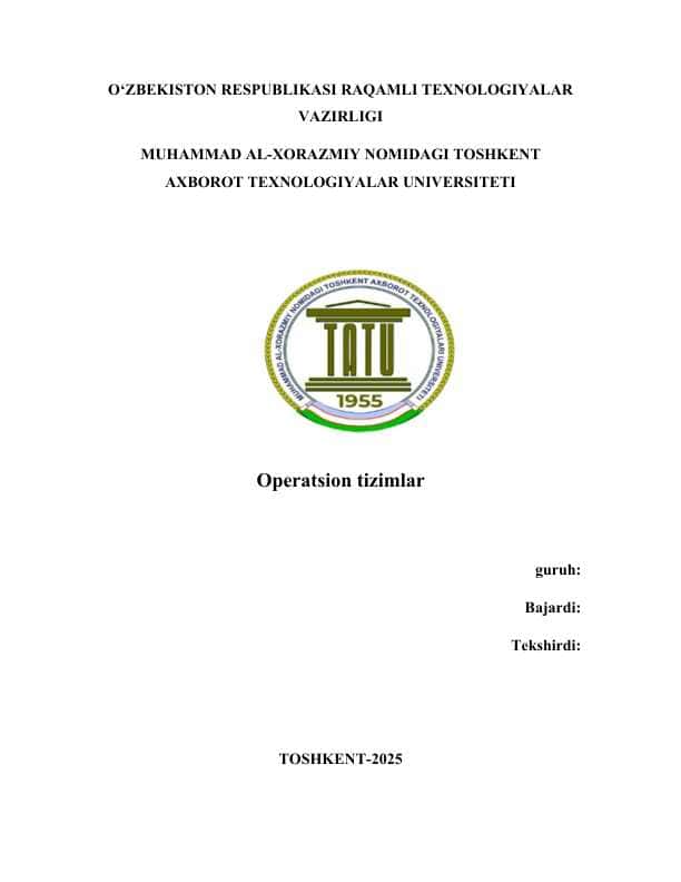 Operatsion tizimlarning turlari va o'zaro farqlari haqida ma'lumot keltiring.