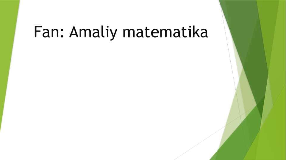 Amaliy matematika