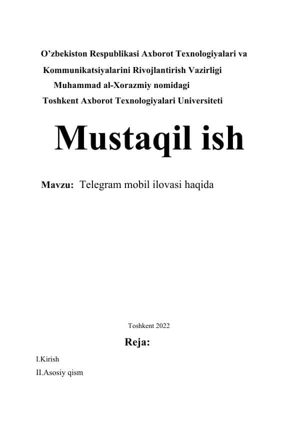 Telegram mobil ilovasi haqida
