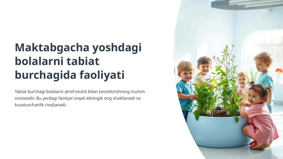 Maktabgacha yoshdagi bolalarni tabiat burchagida faoliyati