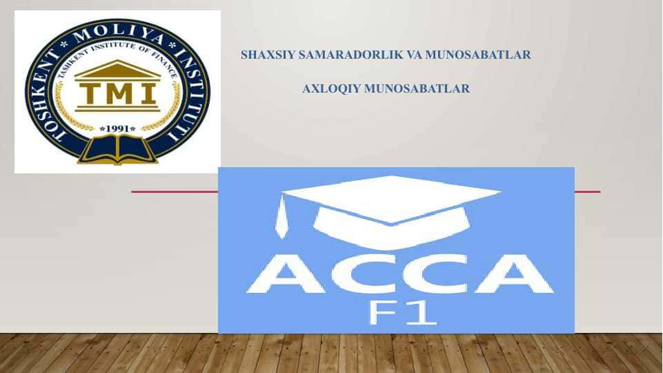 Shaxsiy samaradorlik va munosabatlar. Axloqiy munosabatlar